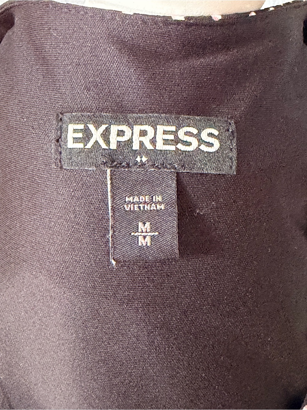 Express Lot of 2 Zip V-Neck Long Sleeve Polk Dot Shift Dresses Burgundy & Black - Picture 9 of 16